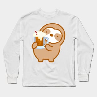 Cute Root Beer Float Sloth Long Sleeve T-Shirt